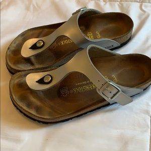 Silver Birkenstock Sandals